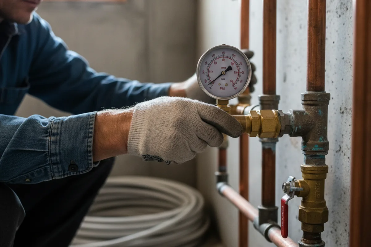 Pressure testing a repaired line during Water Line Repair in Zirconia