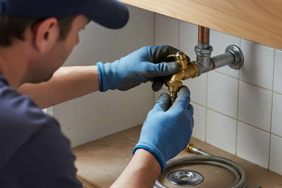 Shutoff valve and fitting work during Burst Pipe Repair in Zirconia